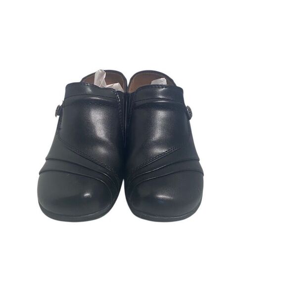 EARTH SPIRIT CLASSICS Elaine Women’s Black Mules Size 7 Leather Slip On SEE DESC - Picture 1 of 15